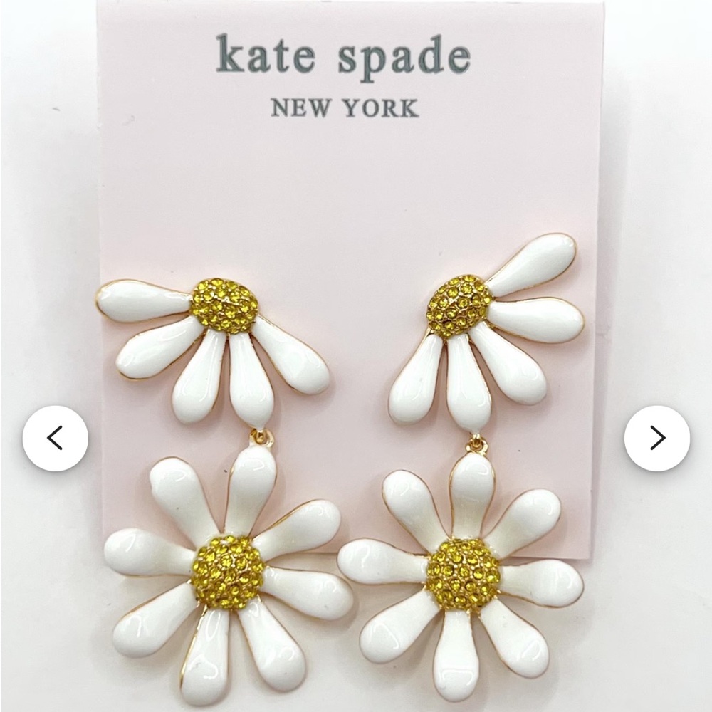 kate spade White and Yellow Daisy Drop Earrings